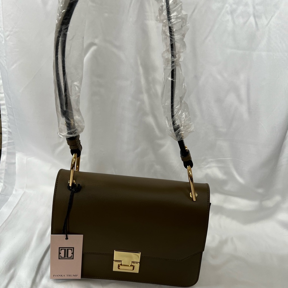 SOLD-Ivanka Trump Olive Shoulder Bag